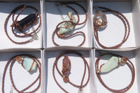 Hand Made Copper Wire Wrapped Stone Pendants x 6 From Southern Africa