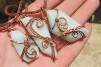 Hand Made Copper Wire Wrapped Stone Pendants x 6 From Southern Africa