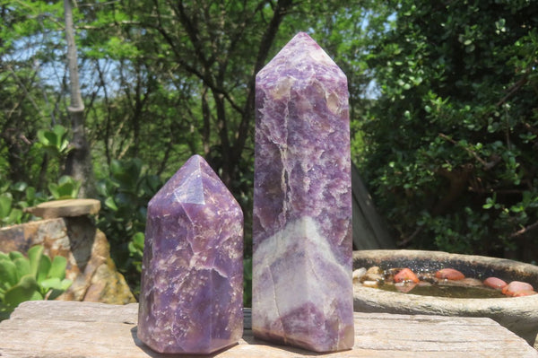 Polished Lepidolite Points x 2 From Madagascar