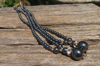 Polished Silver Hematite Drop Choker Necklace - Sold Per Item - From China