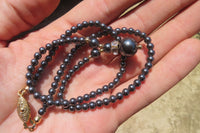 Polished Silver Hematite Drop Choker Necklace - Sold Per Item - From China