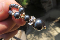 Polished Silver Hematite Drop Choker Necklace - Sold Per Item - From China