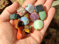 Polished Mixed Box Of 12 Gemstone Pendants - Sold Per Box - From Southern Africa