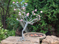 Hand Made Pink Rubellite Tourmaline Copper Wire Wrap Tree x 1 From KwaZulu Natal, South Africa