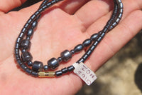 Polished Hematite Barrel Shaped Beaded Necklace - Sold Per Item - From Southern Africa