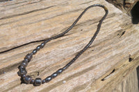 Polished Hematite Barrel Shaped Beaded Necklace - Sold Per Item - From Southern Africa