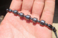 Polished Hematite Barrel Shaped Beaded Necklace - Sold Per Item - From Southern Africa