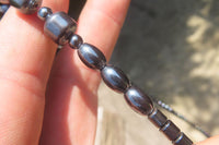 Polished Hematite Barrel Shaped Beaded Necklace - Sold Per Item - From Southern Africa