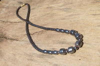 Polished Hematite Barrel Shaped Beaded Necklace - Sold Per Item - From Southern Africa