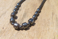 Polished Hematite Barrel Shaped Beaded Necklace - Sold Per Item - From Southern Africa