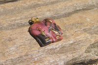 Polished Rhodonite Pink Elephant Pendant with Silver Bail and Trim - Sold Per Item - From Madagascar