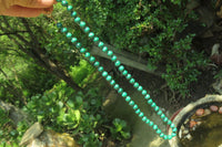 Polished Malachite Ball Shaped Beaded Necklace - Sold Per Item- From Congo