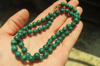 Polished Malachite Ball Shaped Beaded Necklace - Sold Per Item- From Congo