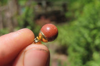 Polished Pair of Goldstone Sunstone Stud Earrings - sold per Pair - From India