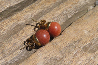 Polished Pair of Goldstone Sunstone Stud Earrings - sold per Pair - From India