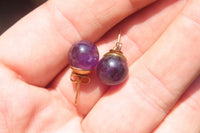 Polished Pair of Gemmy Amethyst Stud Earrings - sold per Pair - From Zambia