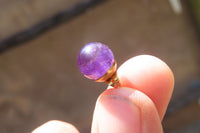 Polished Pair of Gemmy Amethyst Stud Earrings - sold per Pair - From Zambia