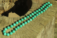 Polished Long Malachite Ball Shaped Beaded Necklace - Sold Per Item- From Congo