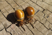 Polished Pair of Golden Tigers Eye Stud Earrings - Sold Per Pair - From Northern Cape, South Africa