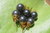 Polished Pair of Larger Hematite Bead Stud Earrings - sold per Pair - From Southern Africa