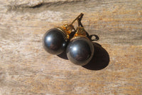 Polished Pair of Larger Hematite Bead Stud Earrings - sold per Pair - From Southern Africa