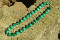 Polished Malachite Ball Shaped Large Beaded Necklace - Sold Per Item- From Congo