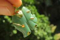 Polished Larger Aventurine Elephant Pendant with 9ct Gold Plated Bail and Trim - Sold Per Item - From Zimbabwe