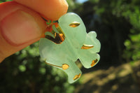 Polished Larger Aventurine Elephant Pendant with 9ct Gold Plated Bail and Trim - Sold Per Item - From Zimbabwe