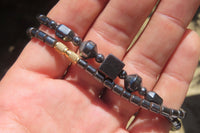 Polished Larger Hematite Beaded Choker with Dice Center - Sold Per Item - From Southern Africa