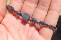 Polished Larger Hematite Beaded Chocker with Dice Center - Sold Per Item - From Southern Africa