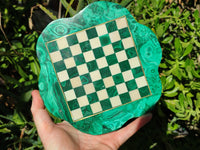 Polished Malachite Chess Board - Sold Per Item - From Congo