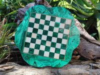 Polished Malachite Chess Board - Sold Per Item - From Congo