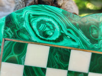 Polished Malachite Chess Board - Sold Per Item - From Congo