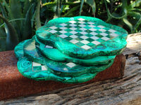 Polished Malachite Chess Board - Sold Per Item - From Congo