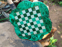 Polished Malachite Chess Board - Sold Per Item - From Congo