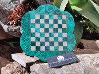 Polished Malachite Chess Board - Sold Per Item - From Congo