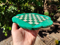 Polished Malachite Chess Board - Sold Per Item - From Congo