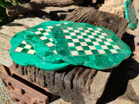 Polished Malachite Chess Board - Sold Per Item - From Congo