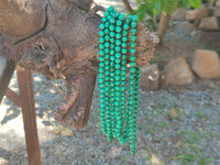 Polished Malachite Ball Shaped 7 mm Beaded Necklace - Sold Per Item- From Congo