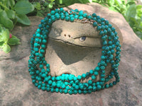 Polished Malachite Ball Shaped 7 mm Beaded Necklace - Sold Per Item- From Congo