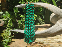 Polished Malachite Ball Shaped 7 mm Beaded Necklace - Sold Per Item- From Congo