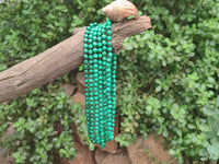 Polished Malachite Ball Shaped 7 mm Beaded Necklace - Sold Per Item- From Congo