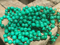 Polished Malachite Ball Shaped 7 mm Beaded Necklace - Sold Per Item- From Congo