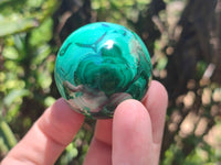 Polished Flower Banded Malachite Gemstone Eggs x 6 From Congo