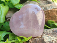 Polished Rose Quartz Gemstone Hearts x 6 From Madagascar