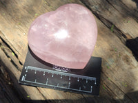 Polished Rose Quartz Gemstone Hearts x 6 From Madagascar