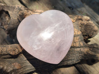 Polished Rose Quartz Gemstone Hearts x 6 From Madagascar