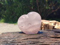 Polished Rose Quartz Gemstone Hearts x 6 From Madagascar