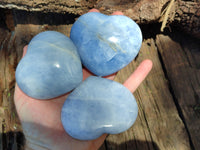 Polished Large Blue Calcite Hearts - Sold per Item - From Madagascar