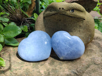 Polished Large Blue Calcite Hearts - Sold per Item - From Madagascar